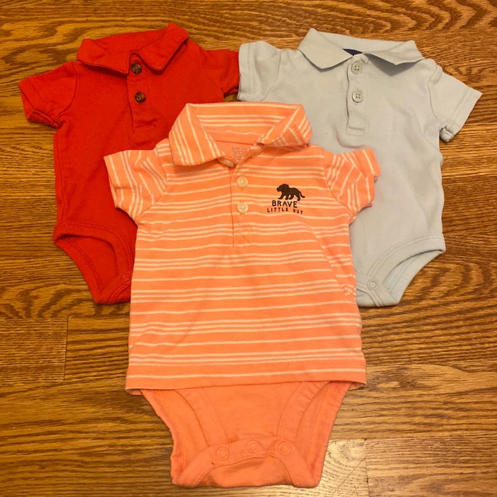 Red, blue and orange body suits